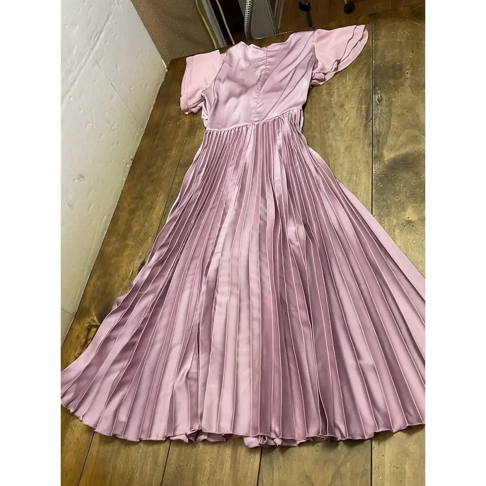 Petal & Pup Nova Flutter Sleeve Midi Dress In Dusty Rose Size Small NWT
